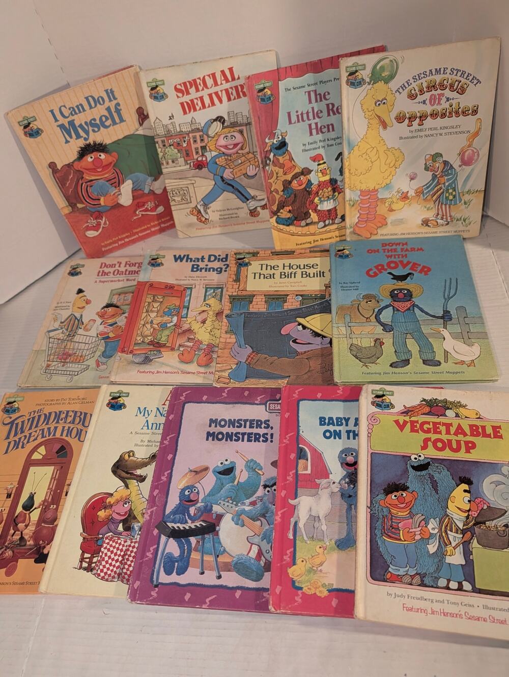 Lot of 13 1980's - 90's Sesame Street Library Children's Books Rare Collectible